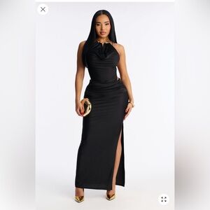 Fashion Nova Elegant Black Maxi Dress